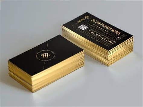 Custom Gold Foil Business Card Edge Gilding Business Cards Qr Code Color Printing Visit Card ...