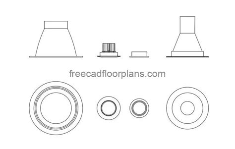 Recessed Ceiling Lights, Autocad Block - Free Cad Floor Plans