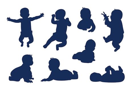 Free Vector | Flat design baby silhouette