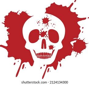 Skull Blood Isolated On White Background Stock Vector (Royalty Free) 2124134300 | Shutterstock