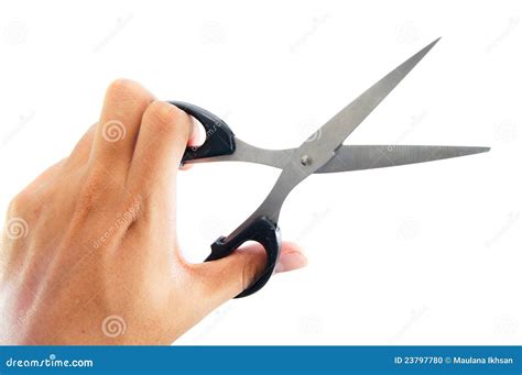 Left hand holding scissors stock photo. Image of management - 23797780