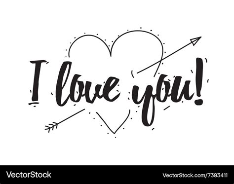 I love you Greeting card with calligraphy Vector Image