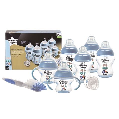 Tommee Tippee Closer To Nature Decorated Bottle Newborn Starter Set (4 Colors) | Shopee Singapore