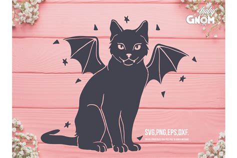 Bat Cat SVG, Black Cat Clip Art, Cat Wit Graphic by babyGnom · Creative ...