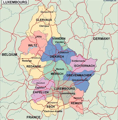 luxembourg political map. Illustrator Vector Eps maps | Order and ...