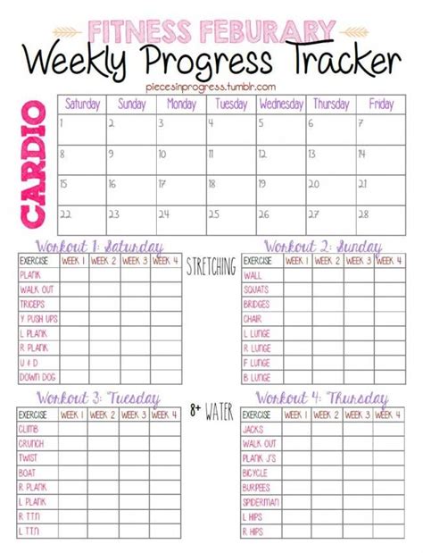 Weekly Progress Tracker Fitness Tracker, Fitness Goals, Fitness Motivation, Health Fitness ...