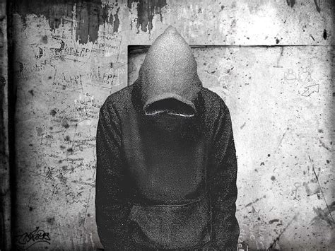 Download Dark Depressing Alone Man In A Hoodie Wallpaper | Wallpapers.com