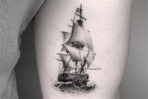 Pirate Ship Arm Tattoos