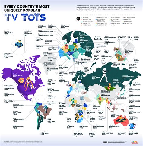 Most searched toys in each country (and other categories) : r/MapPorn