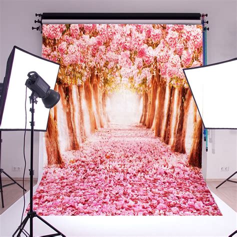 SAYFUT 5 x 7ft Photo Booth Party Backdrops Cherry Blossoms Sakura Road ...