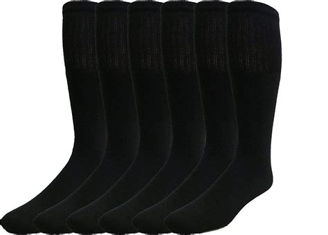 SOCKS'NBULK - SOCKS'NBULK 12 Pairs of Men's Extra Long Tube Socks, Athletic Socks (10-13, Black ...