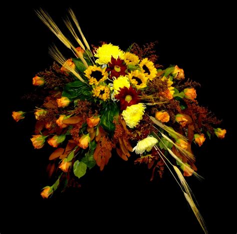 Autumn Casket Spray Tuscan Floral Arrangements, Funeral Floral Arrangements, Sympathy ...