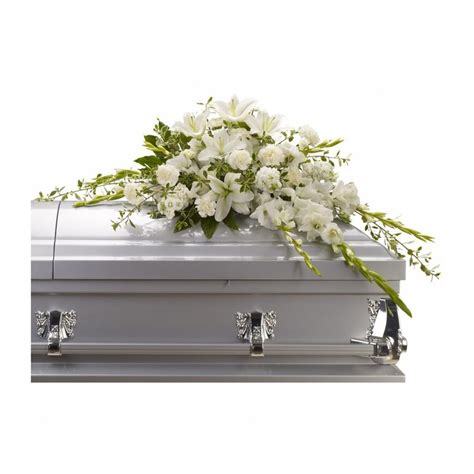 Elegant White Casket Spray #111 Joy Flower Shop: Carmichael CA Florist - Carmichael Flower Delivery