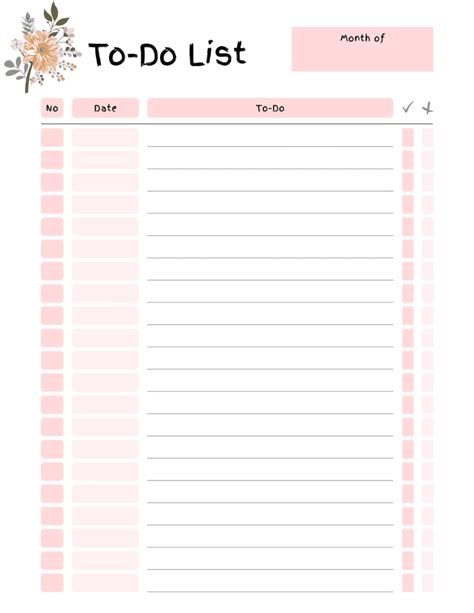 download cute printable to do list pdf world of printables - free printable to do list templates ...