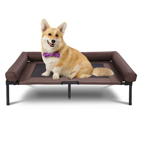 Kinbor Elevated Pet Bed, Raised Pet Bed, Dog Cot with Double Breathable Mesh, Strong Frame Pet ...