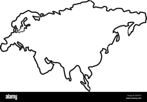 Asia Continent Map Outline