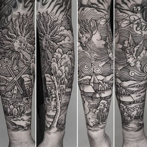 Tattoo uploaded by Dan Stroehlein • Woodcut Linework • Tattoodo