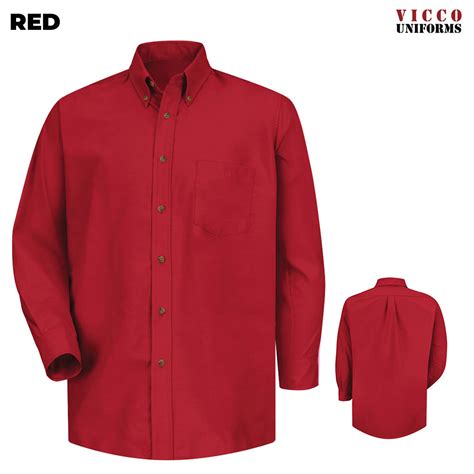 Red Long Sleeve Button Down Polo Shirt - Prism Contractors & Engineers