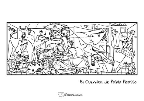 El Guernica de Picasso - Dibujo #2286 - Dibujalia - Dibujos para Colorear y Recursos Educativos