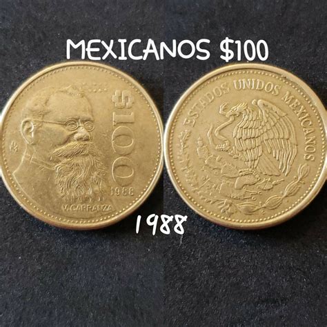 1988 Mexico 100 Pesos Coin Estados Unidos Mexicanos | Etsy