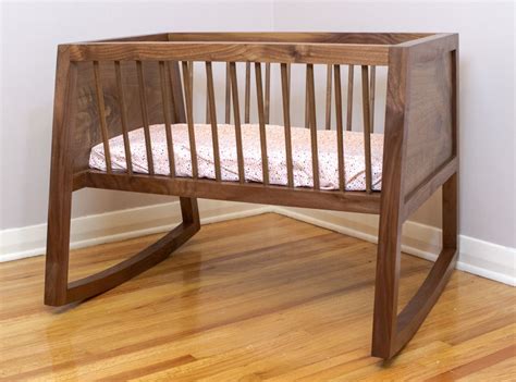 Walnut Rocking Bassinet in 2023 | Rocking bassinet, Bassinet, Bassinet ...