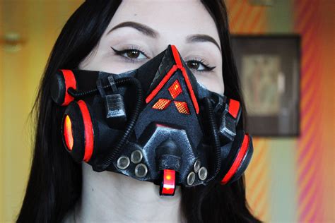 Cyberpunk face mask respirator red | Etsy