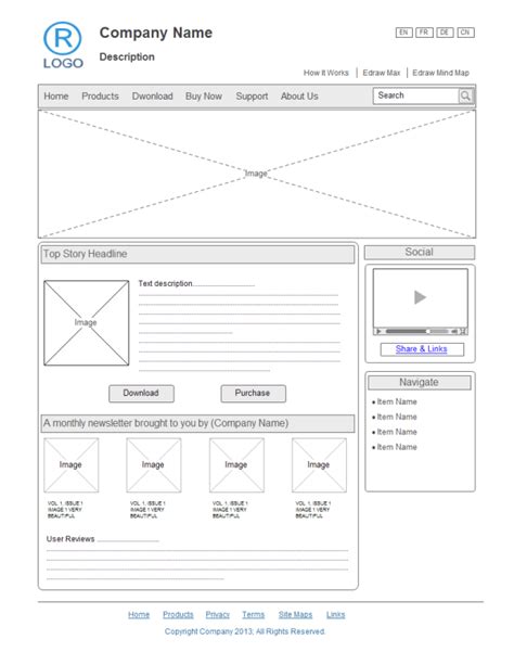 Website Design Wireframe Examples and Templates