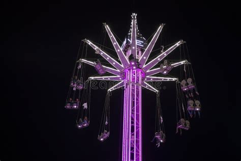 Carousel in the Luna Park of Genoa by Night, Italy Editorial Photography - Image of celebration ...