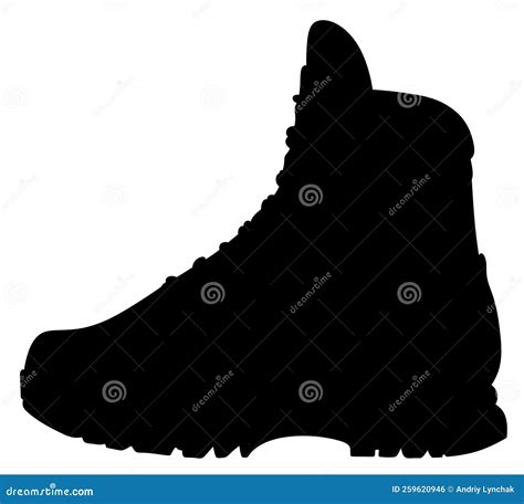 Isolated Silhouette of Hiking Shoes. Boots Illustration. Stock Illustration - Illustration of ...