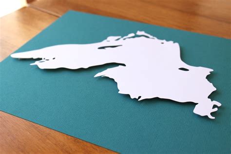 Lake Superior Silhouette 8 x 10 original papercut by Crafterall