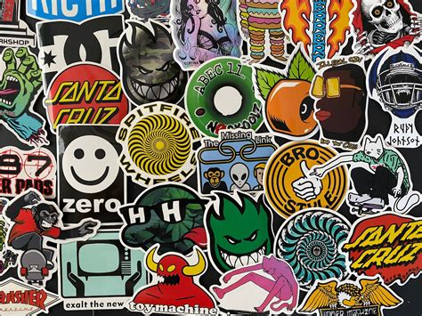 100pcs Skateboard Brands Logos Themed Waterproof Sticker Pack | Etsy