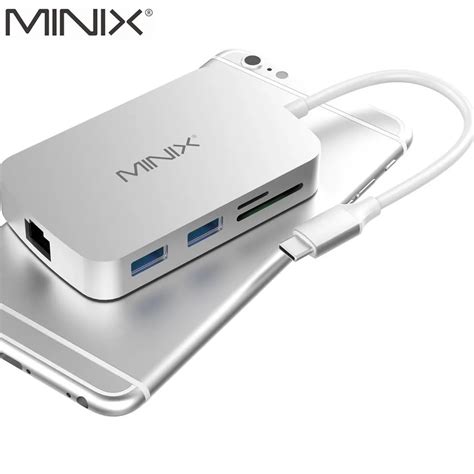 Original MINIX NEO C USB C Multiport Adapter with VGA Compatible with Apple MacBook TF and SD ...