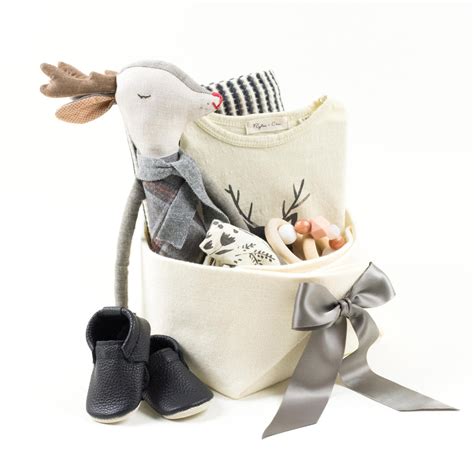 Unique Baby Gift Basket featuring Rylee and Cru - Oh Deer! – Bonjour Baby Baskets - Luxury Baby ...