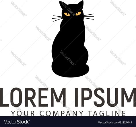 Black cat logo design concept template Royalty Free Vector