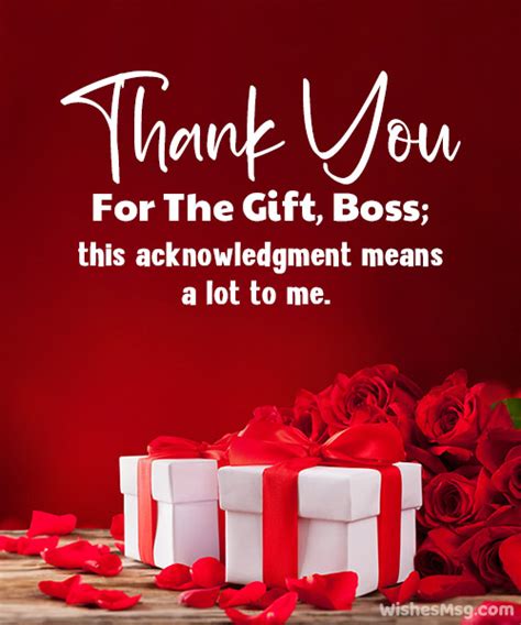 Thank You Note For Boss Gift