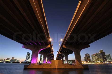 Bridge over the Biscayne Bay in Miami, Florida USA | Stock image | Colourbox