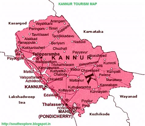 KANNUR TOURISM MAP / TOURIST PLACES IN KANNUR-KERALA ~ SOUTH INDIA TOURISM