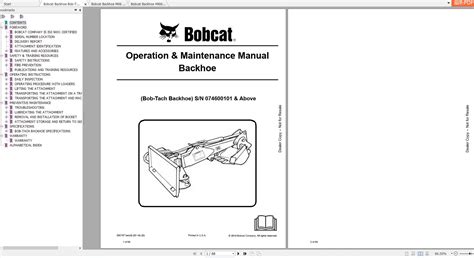 Bobcat Backhoe BobTach, MO6, R30S, R35S Operation & Maintenance Manuals