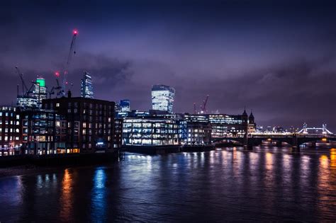 Download River Thames By Night Royalty Free Stock Photo and Image