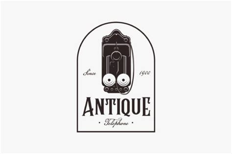 Vintage Antique Wall Telephone Logo Graphic by DOMSTOCK · Creative Fabrica