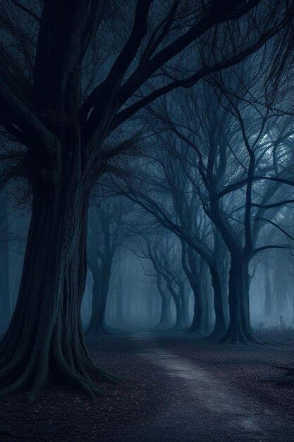 Premium Photo | Creepy halloween forest at the night