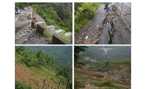 Landslide damages in the region. (a) Damage to culvert, (b) Damaged... | Download Scientific Diagram