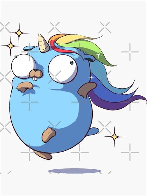 "Golang Gopher Unicorn - Funny Cute Coding Developer Meme" Sticker for ...