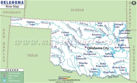 Oklahoma Rivers Map | Rivers in Oklahoma