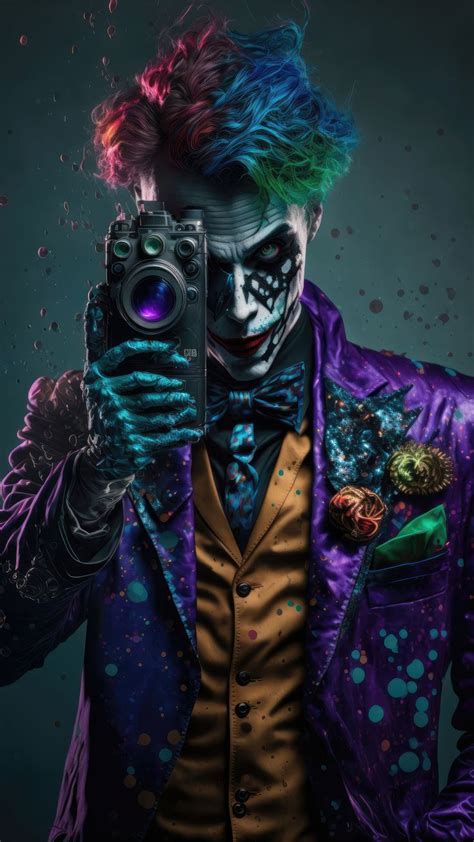 Joker Colorful With Tattos And Camera in 2023 | Joker wallpapers, Joker artwork, Photo to cartoon