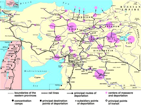 Map of the 1915 Armenian Genocide in the Turkish Empire