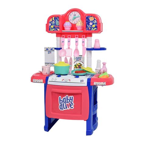 Baby Alive 21 Pieces Pretend Play Baby Doll Kitchen Set with Cooking Accessories Play Kitchen ...