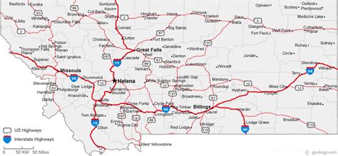 Map of Montana Cities - Montana Road Map