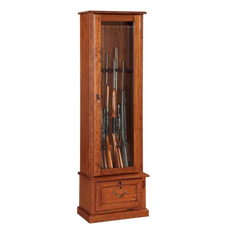 American Furniture Classics 8 Gun Key Lock Wooden Storage Display Cabinet - Walmart.com