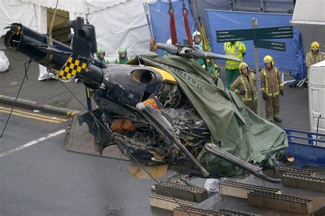 Mangled Police Helicopter Removed from Clutha Vaults Pub in Glasgow [PICTURES]